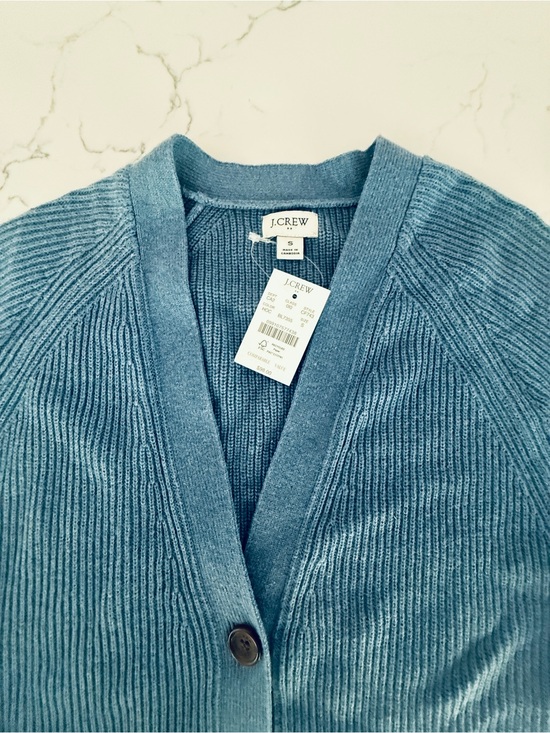J. Crew Sweaters - J. Crew Women's Ribbed Button-Front Cardigan - Dusty Blue